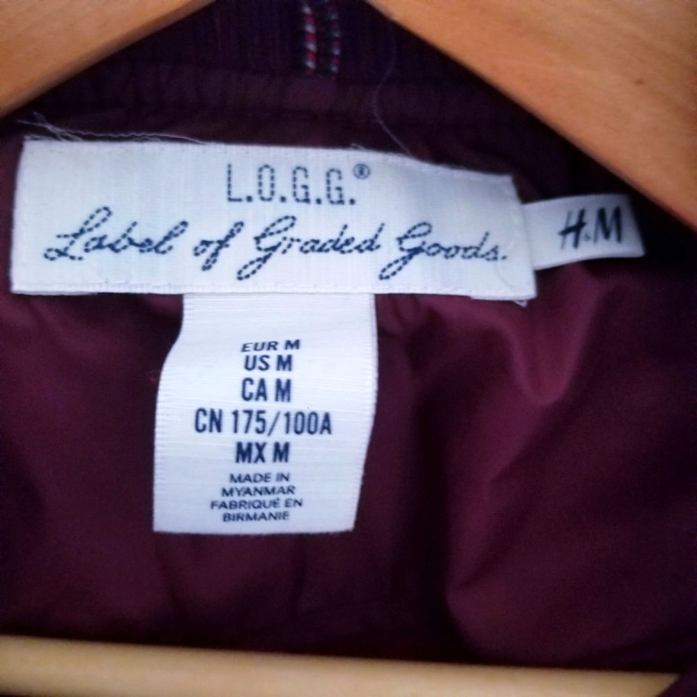 H&M Men's Burgundy Jacket Size Medium- New without tags - Picture 3 of 3